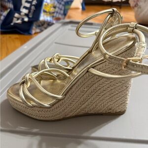 ASOS Metallic Gold Wedge Sandals